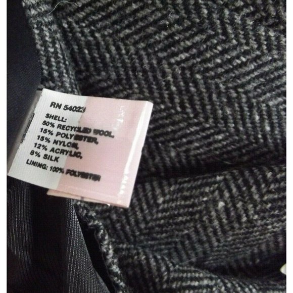 The Gap 4 Gray Black Charcoal Herringbone Tweed Lined Tulip Bell Skirt business - Picture 7 of 8